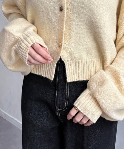 微妙色調紐扣短款開衫