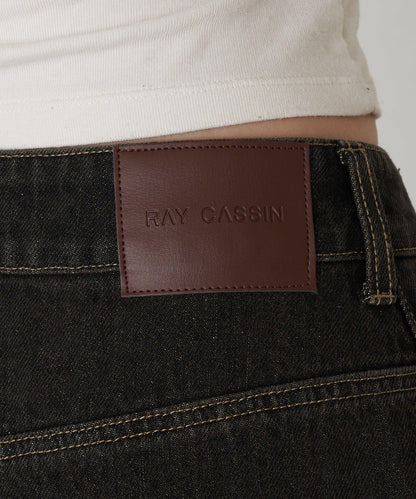 鉚釘裝飾寬鬆牛仔褲