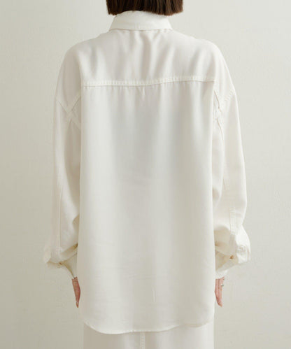 【可搭配套裝穿著◎】刺繡天絲柔軟寬鬆襯衫