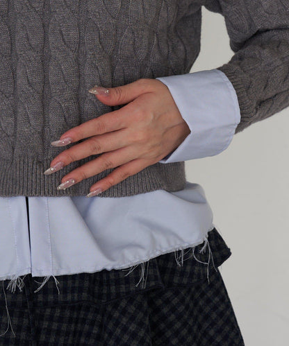 襯衫領針織毛衣