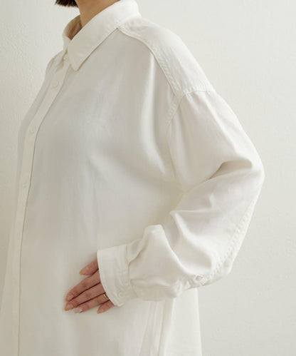 【可搭配套裝穿著◎】刺繡天絲柔軟寬鬆襯衫