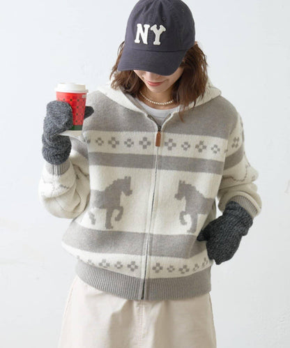 【GEVACO】考究風連帽針織開衫