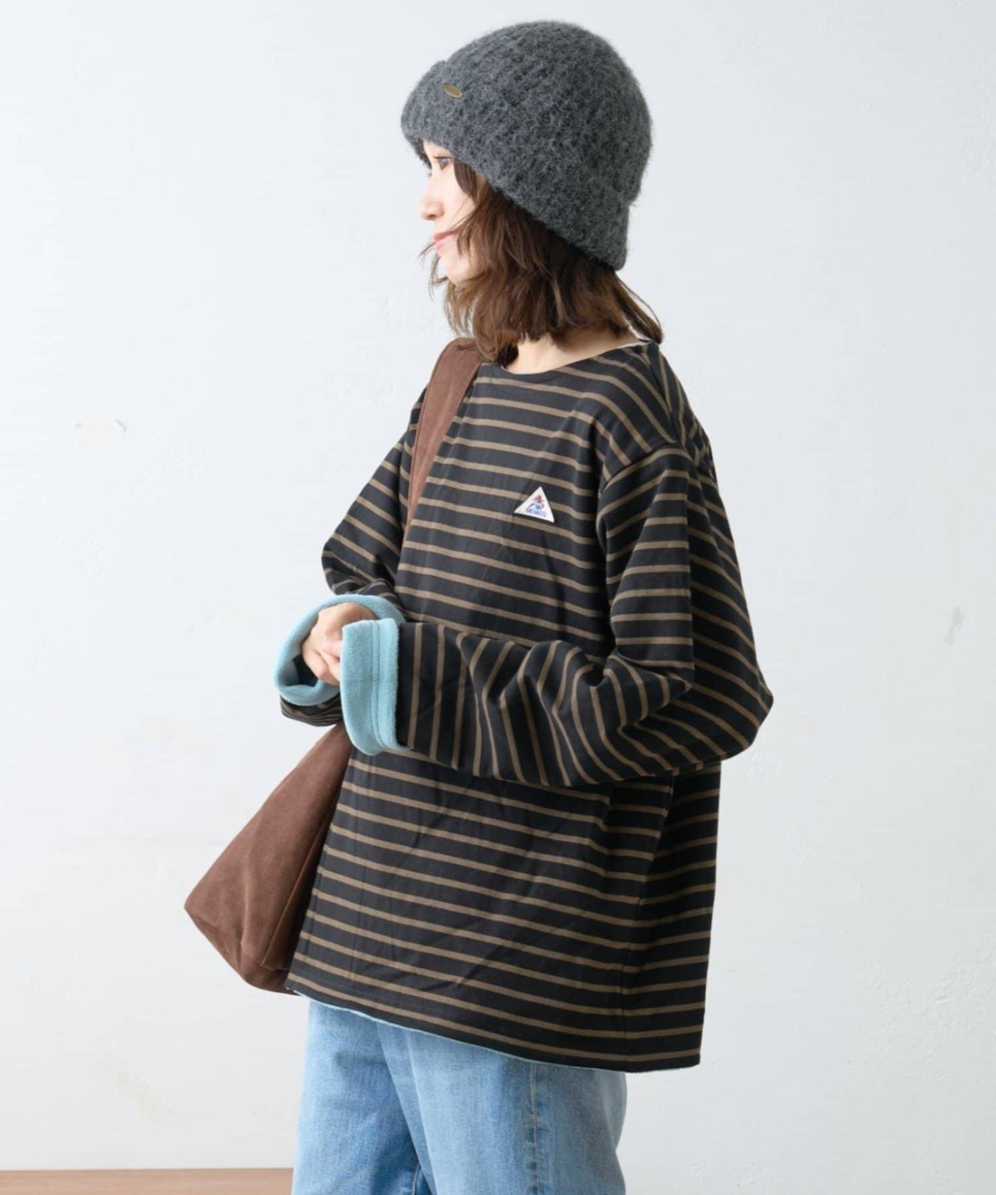 【GEVACO】內裡抓絨船領可雙面穿套頭衫