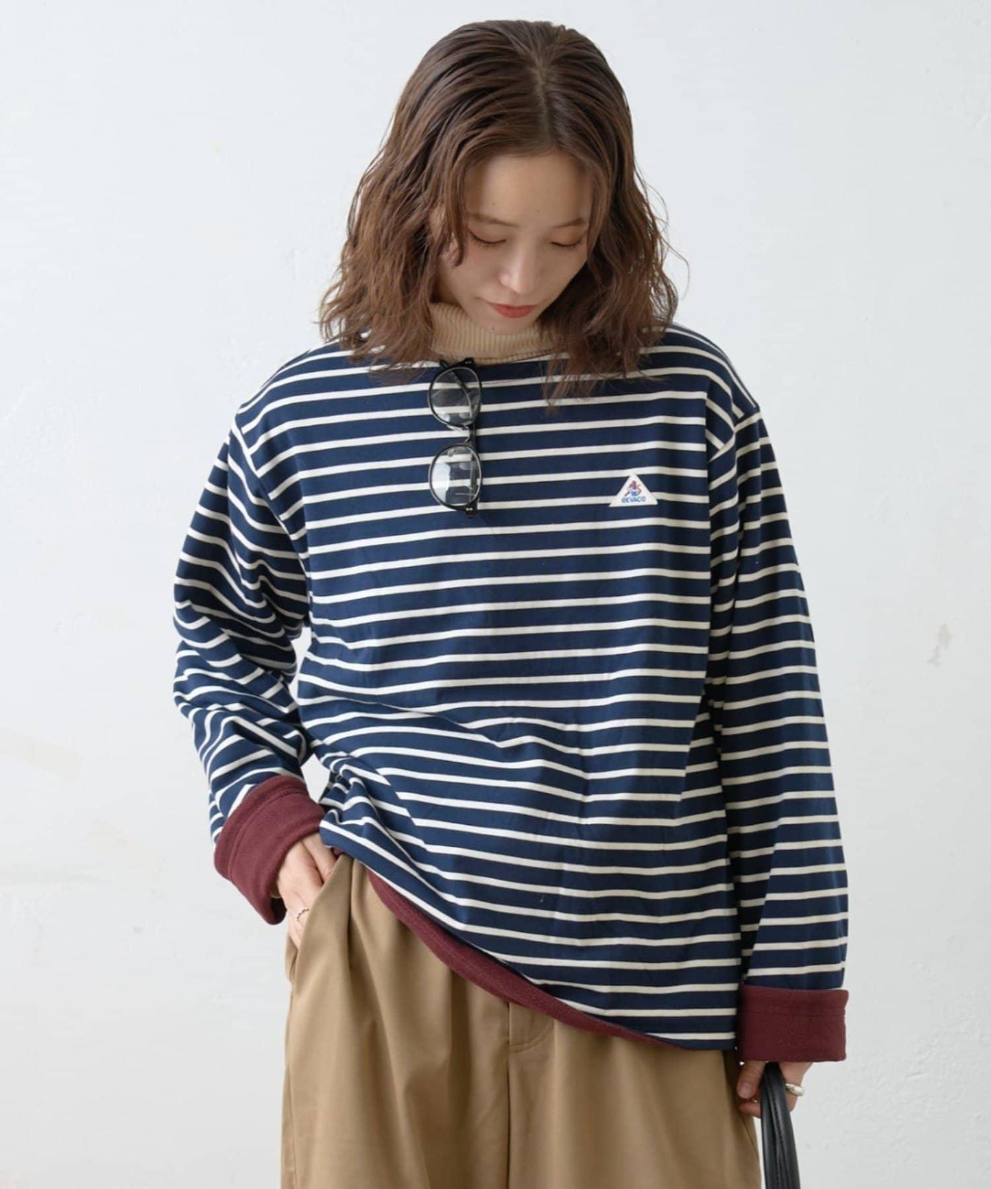 【GEVACO】內裡抓絨船領可雙面穿套頭衫