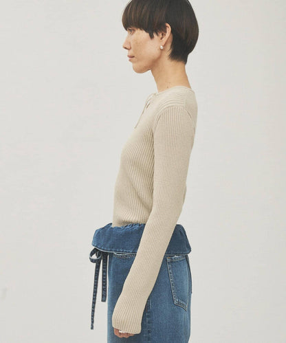 RAW SILK蕾絲繫帶套頭衫