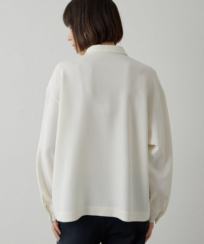 雙層斜紋V領套頭衫