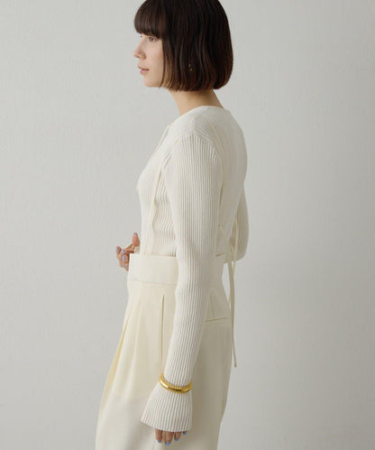 RAW SILK蕾絲繫帶套頭衫