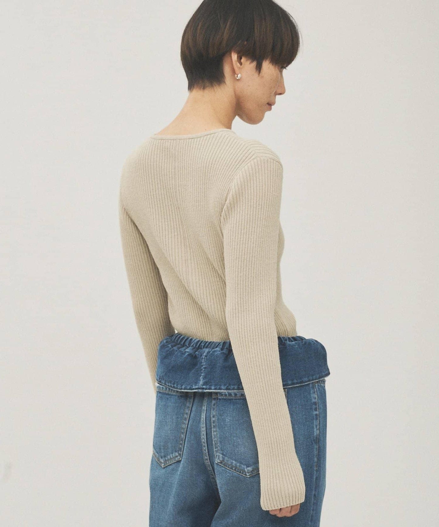 RAW SILK蕾絲繫帶套頭衫