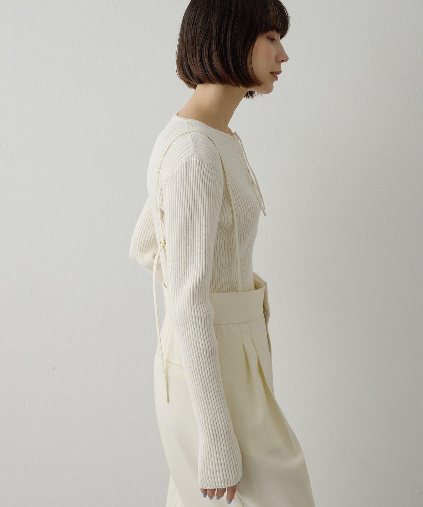 RAW SILK蕾絲繫帶套頭衫