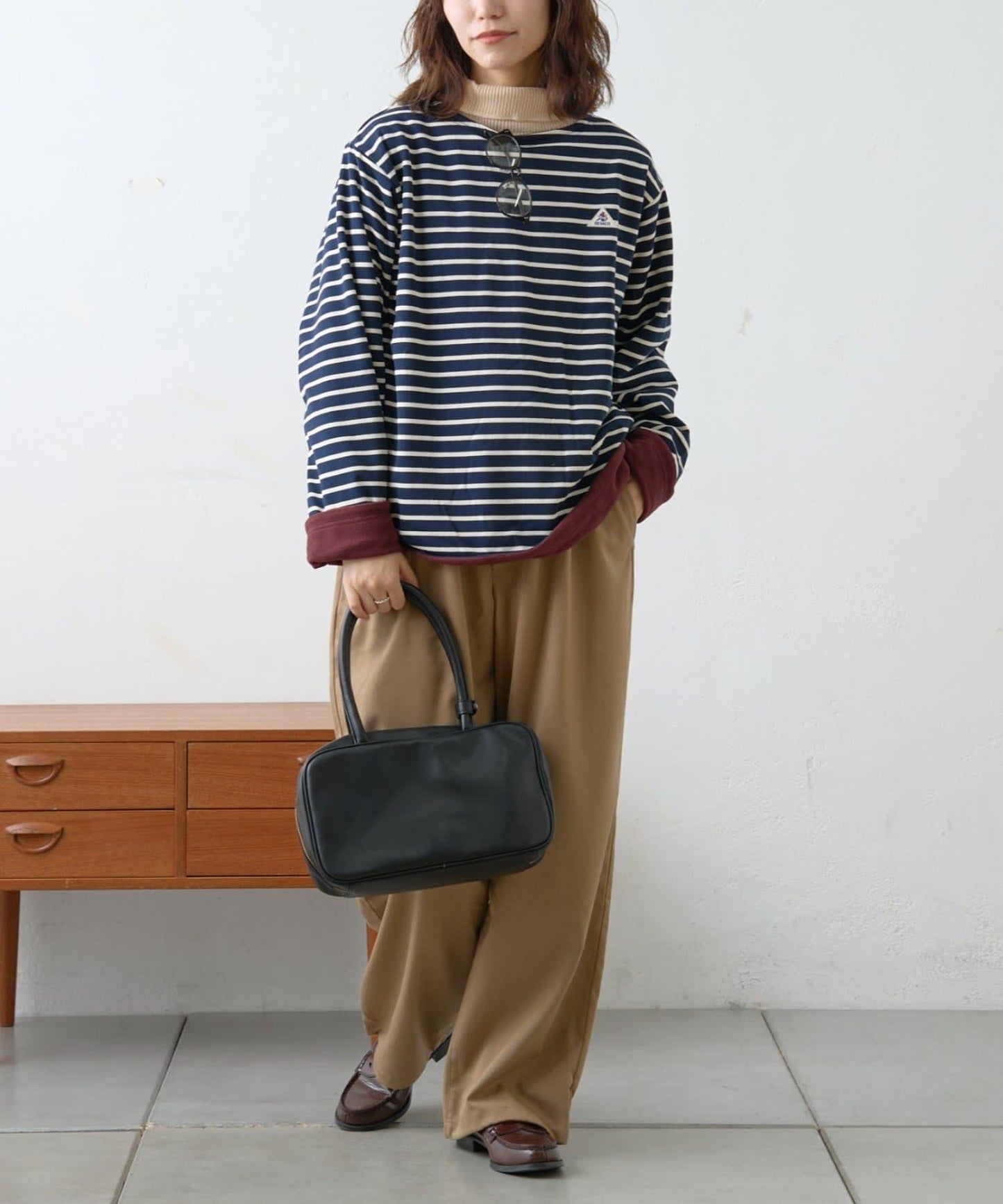 【GEVACO】內裡抓絨船領可雙面穿套頭衫