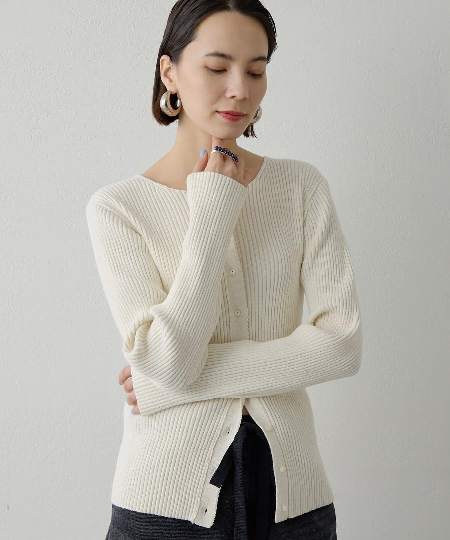 RAW SILK 羅紋開衫