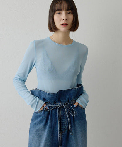 強捻紗透視套頭衫