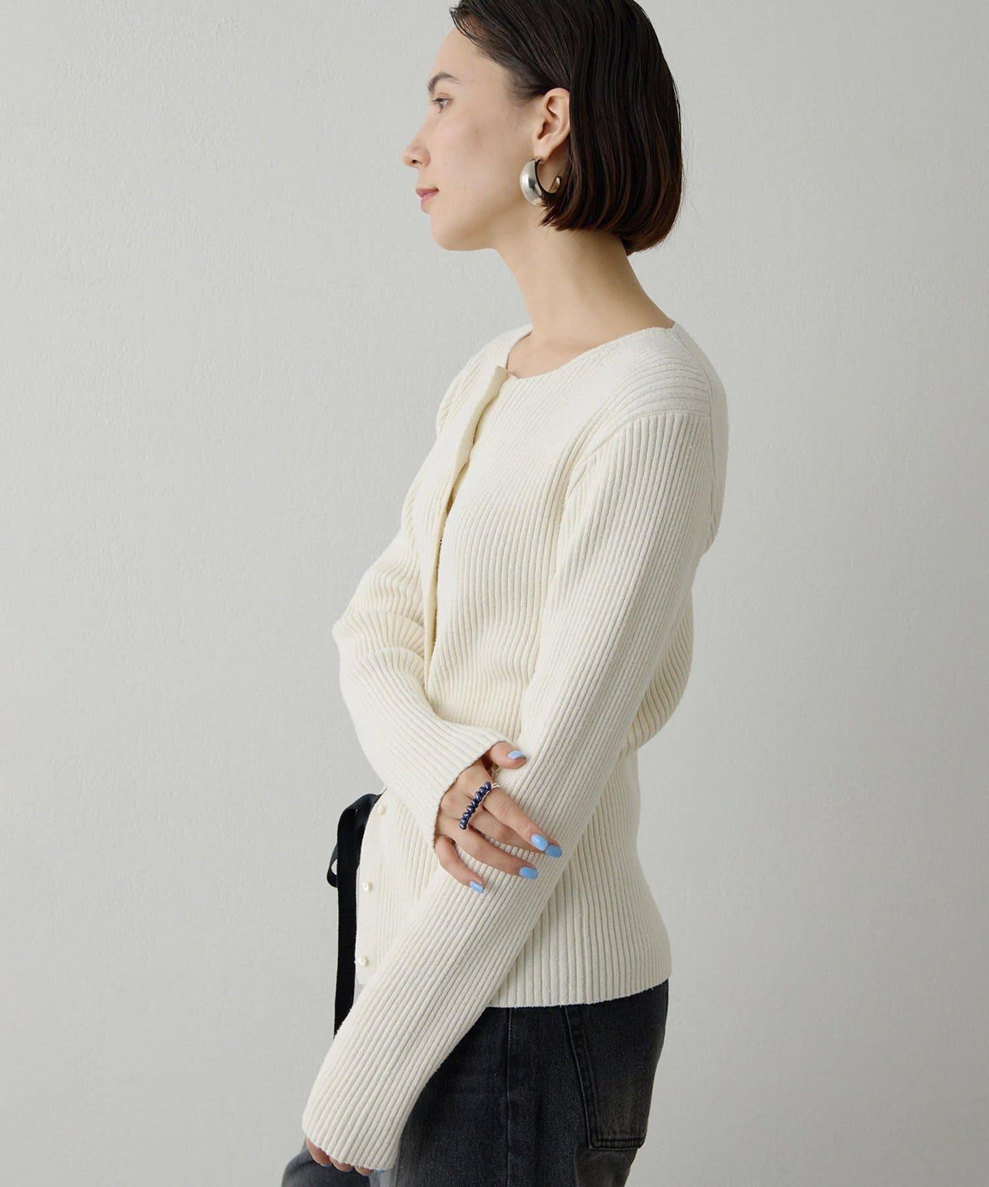 RAW SILK 羅紋開衫