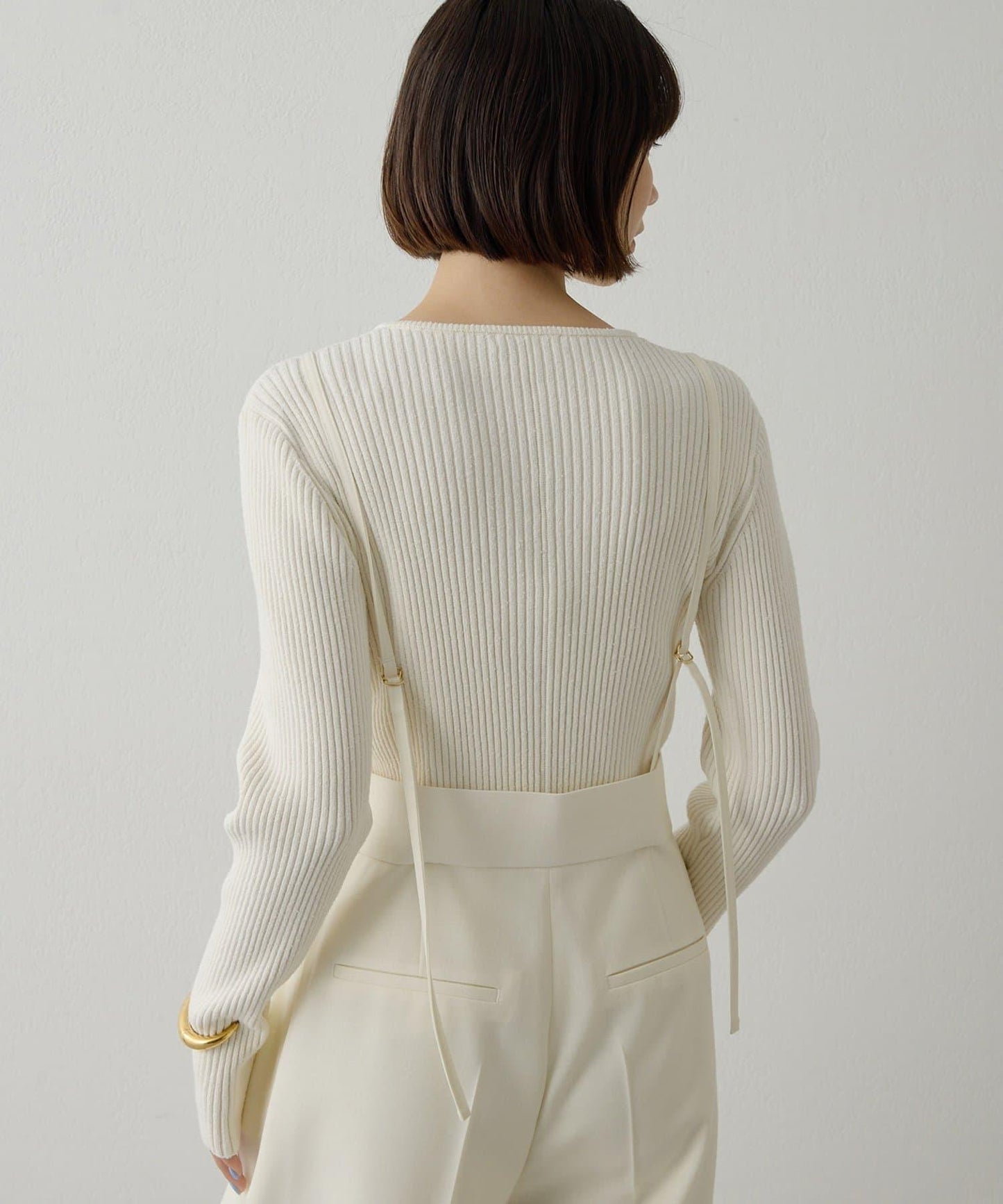 RAW SILK蕾絲繫帶套頭衫