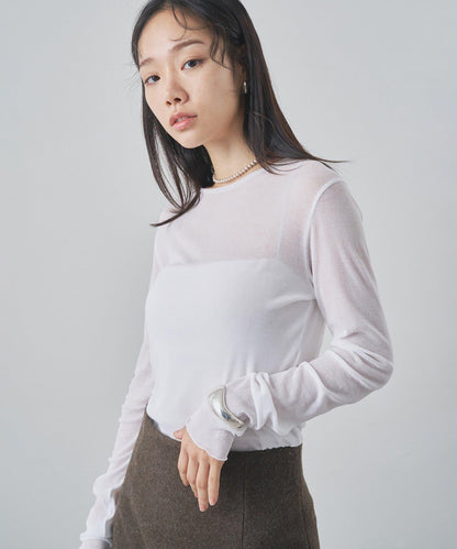 強捻紗透視套頭衫