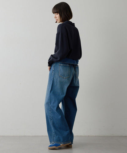 雙層斜紋V領套頭衫