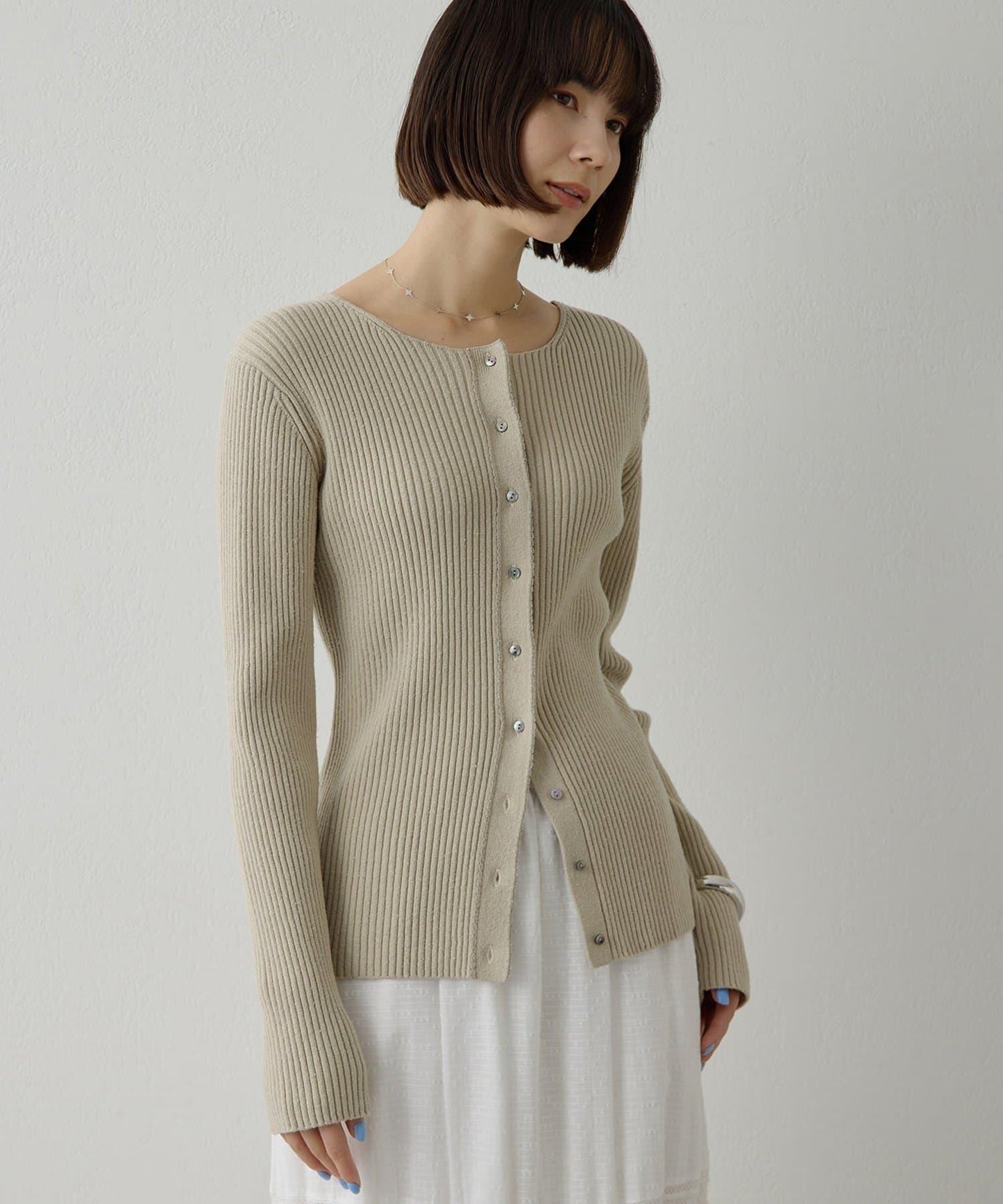 RAW SILK 羅紋開衫