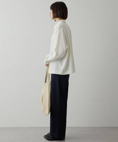 雙層斜紋V領套頭衫