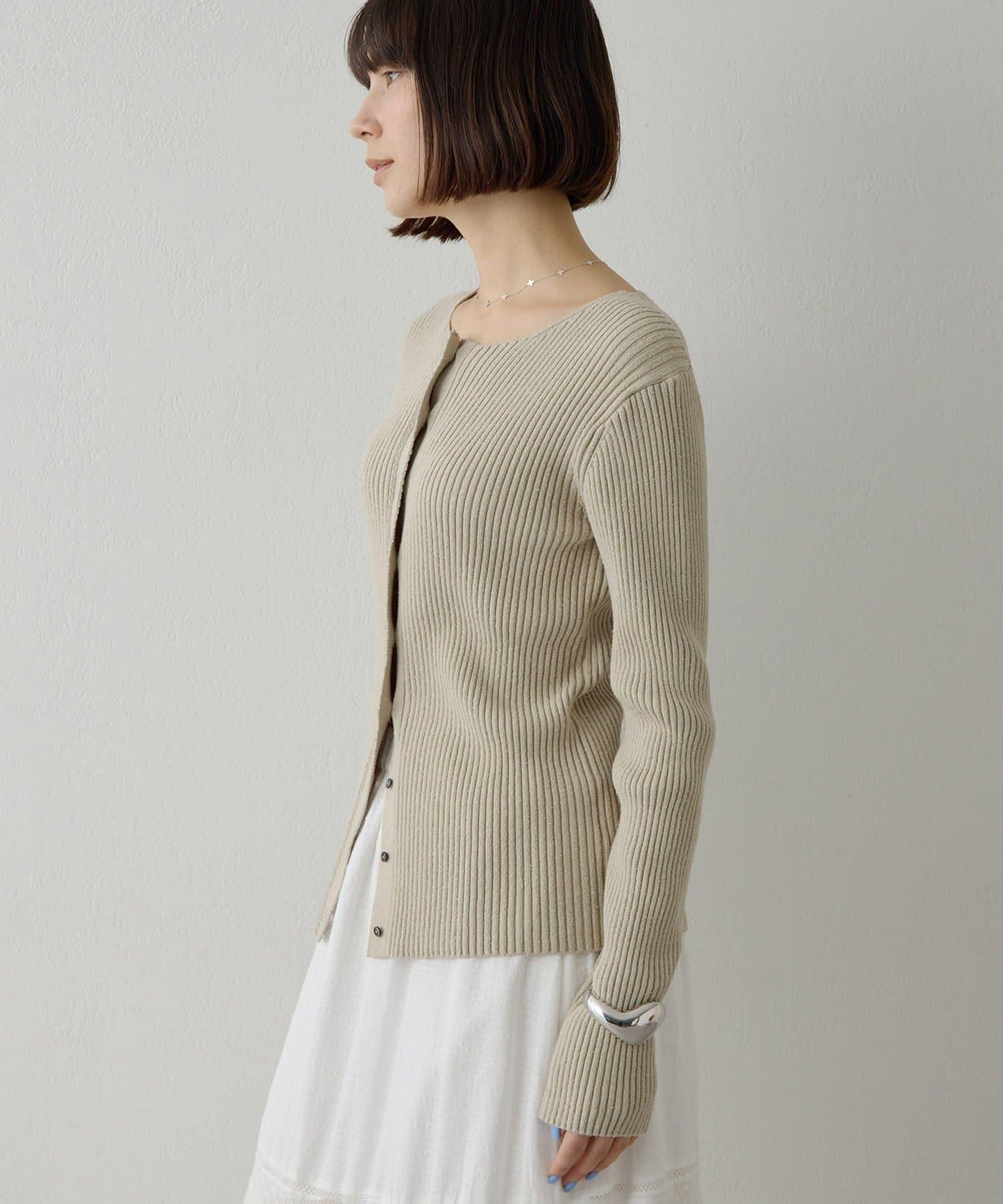 RAW SILK 羅紋開衫