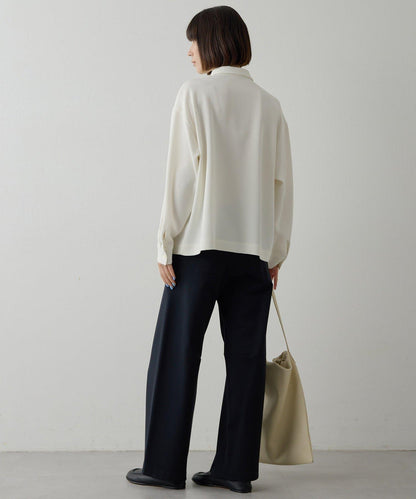 雙層斜紋V領套頭衫