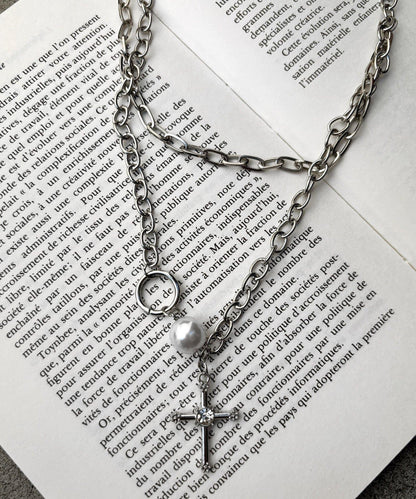 雙層鏈條十字架項鍊