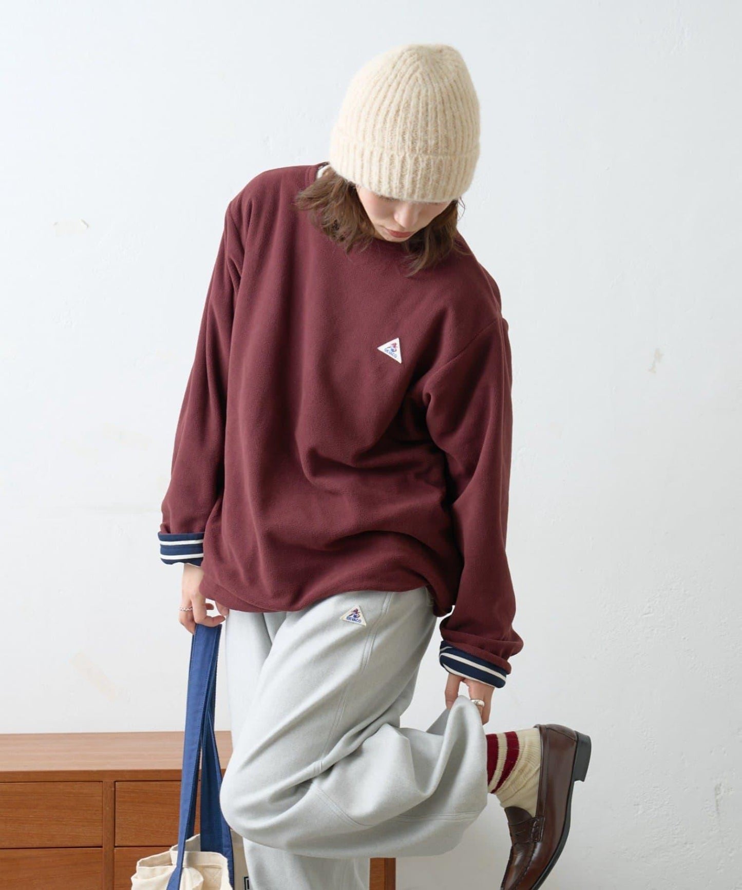 【GEVACO】內裡抓絨船領可雙面穿套頭衫