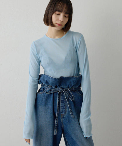 強捻紗透視套頭衫