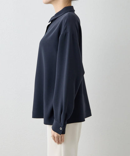 雙層斜紋V領套頭衫