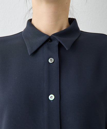 雙層斜紋V領套頭衫