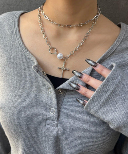 雙層鏈條十字架項鍊