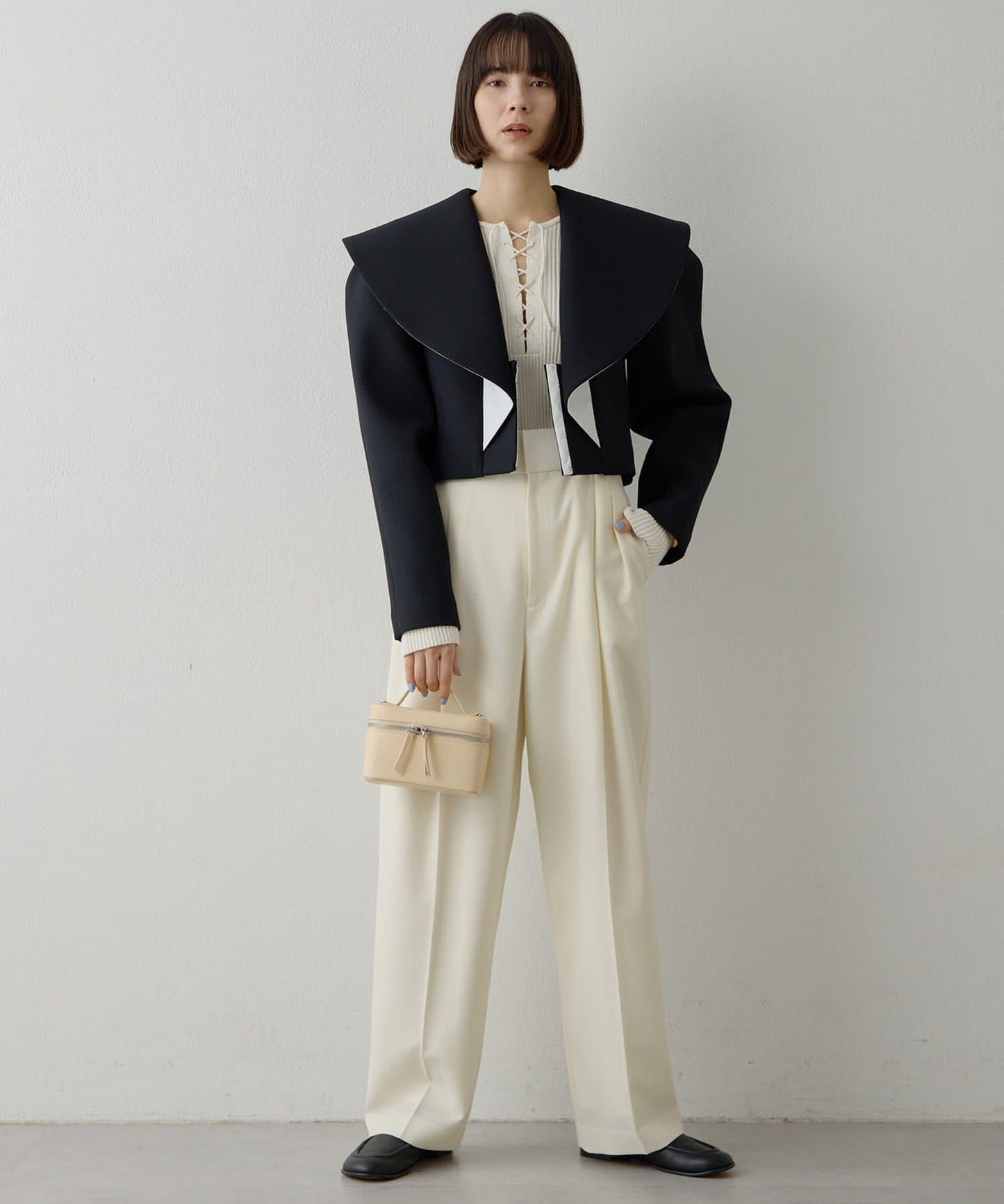 RAW SILK蕾絲繫帶套頭衫