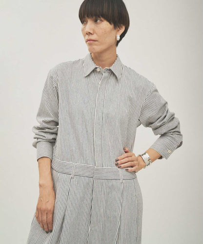 條紋牛仔連體褲