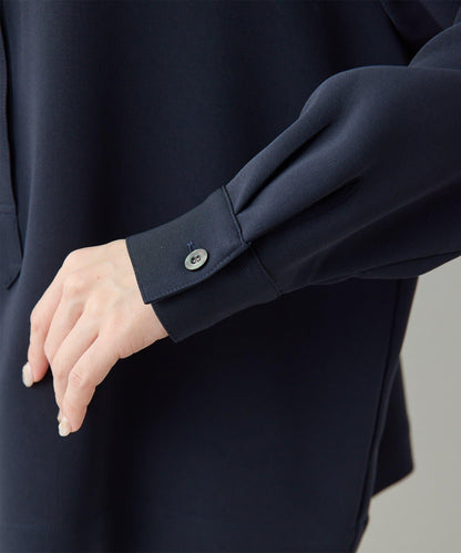 雙層斜紋V領套頭衫