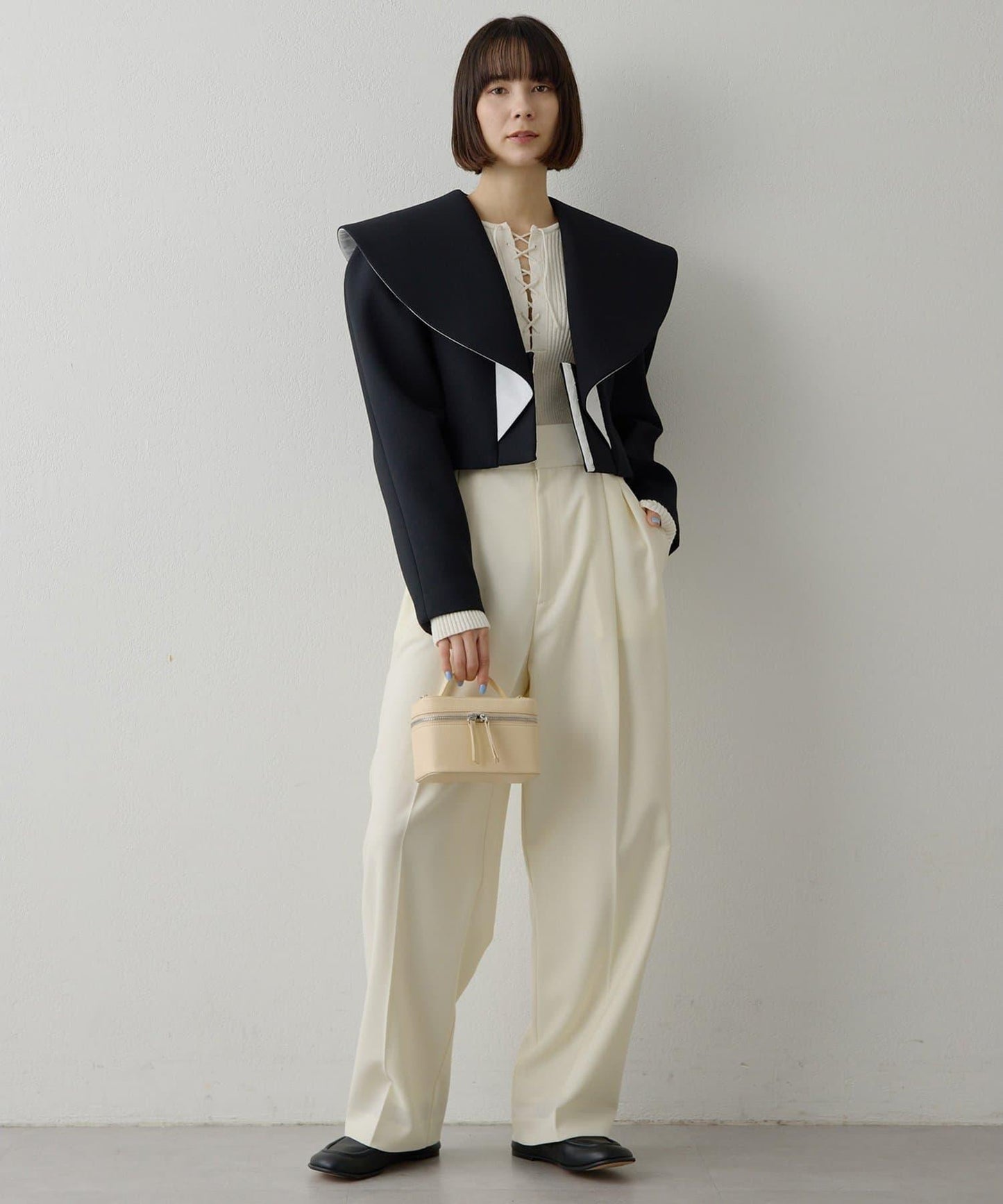 RAW SILK蕾絲繫帶套頭衫