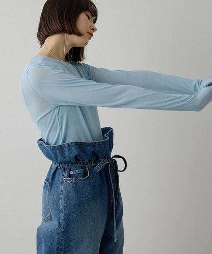 強捻紗透視套頭衫