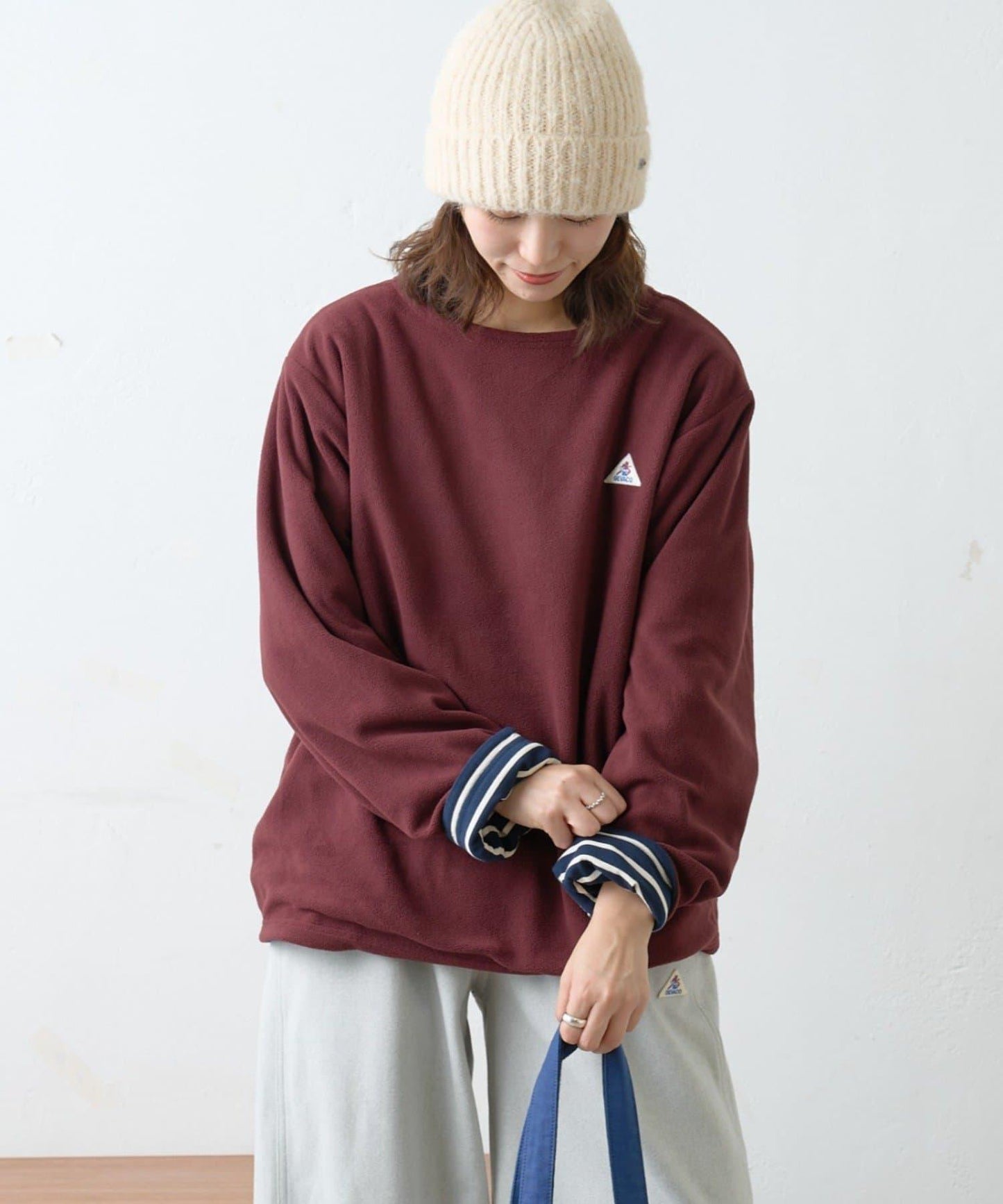 【GEVACO】內裡抓絨船領可雙面穿套頭衫