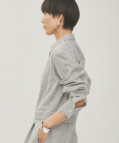 條紋牛仔連體褲