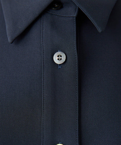 雙層斜紋V領套頭衫