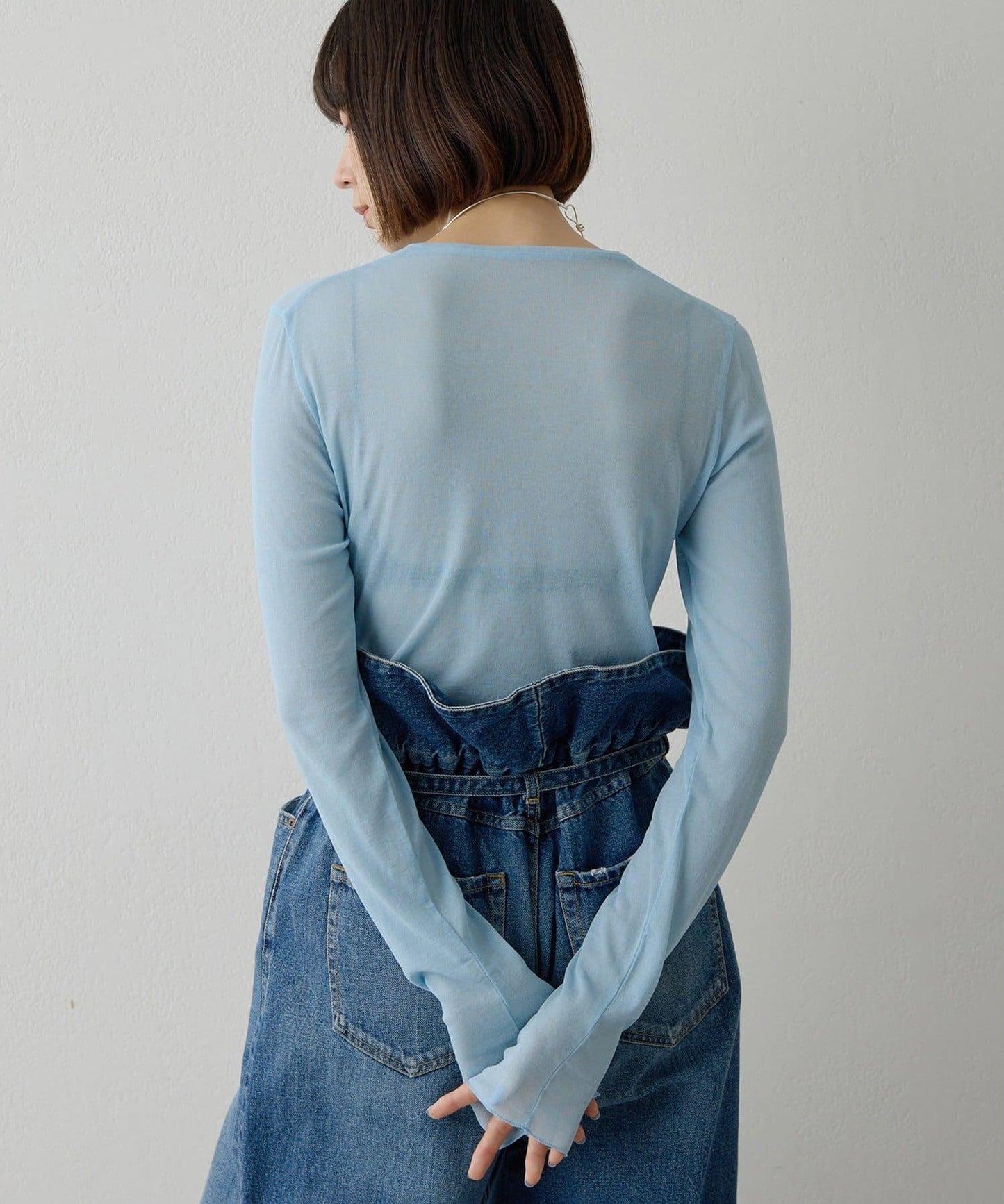 強捻紗透視套頭衫