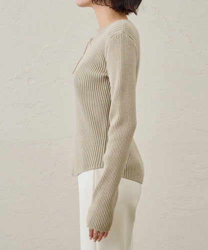 RAW SILK蕾絲繫帶套頭衫