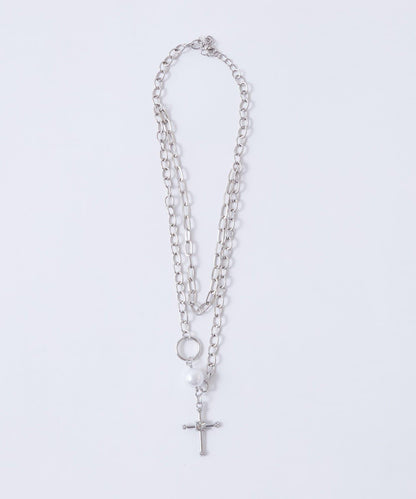 雙層鏈條十字架項鍊