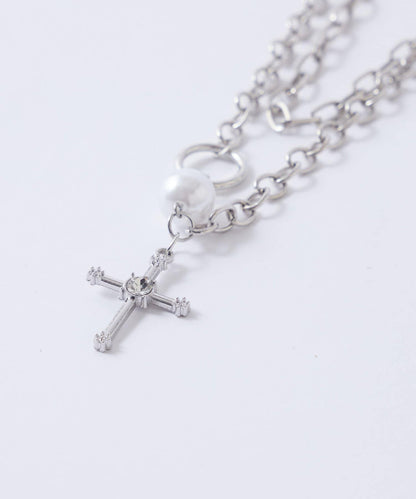 雙層鏈條十字架項鍊