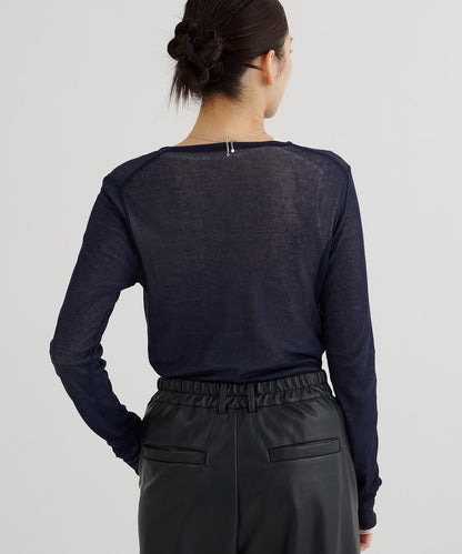 強捻紗透視套頭衫