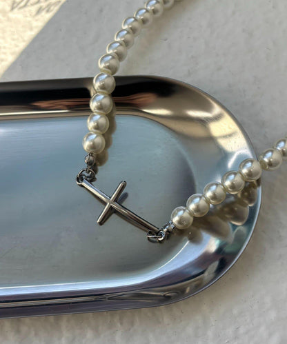 十字珍珠項圈頸鍊