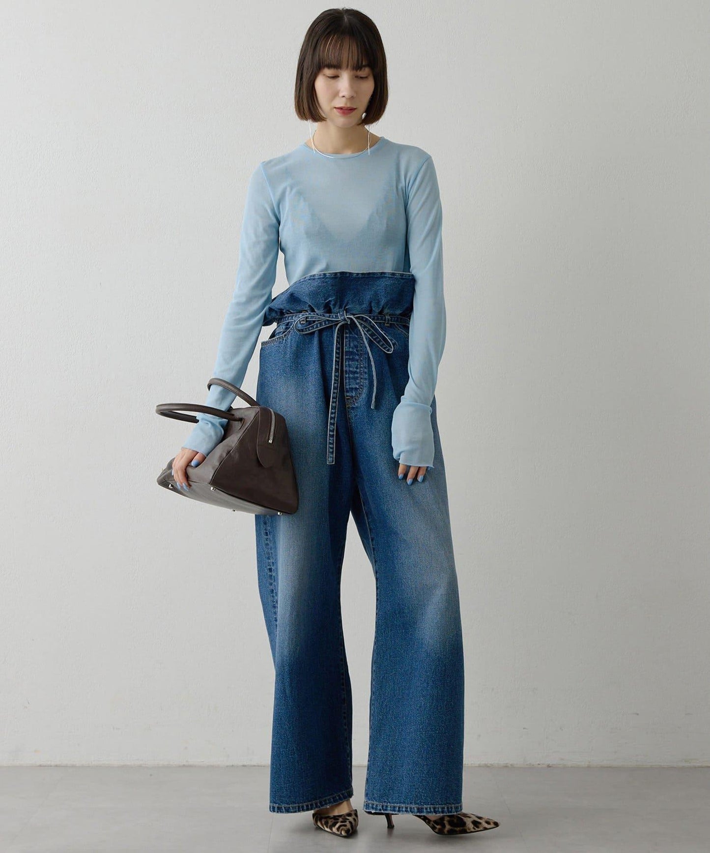 強捻紗透視套頭衫