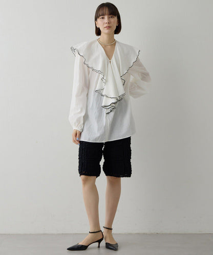 棉質荷葉邊襯衫
