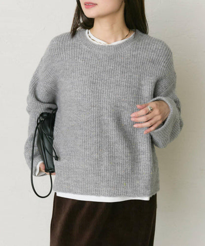 彩點圓領針織套頭衫