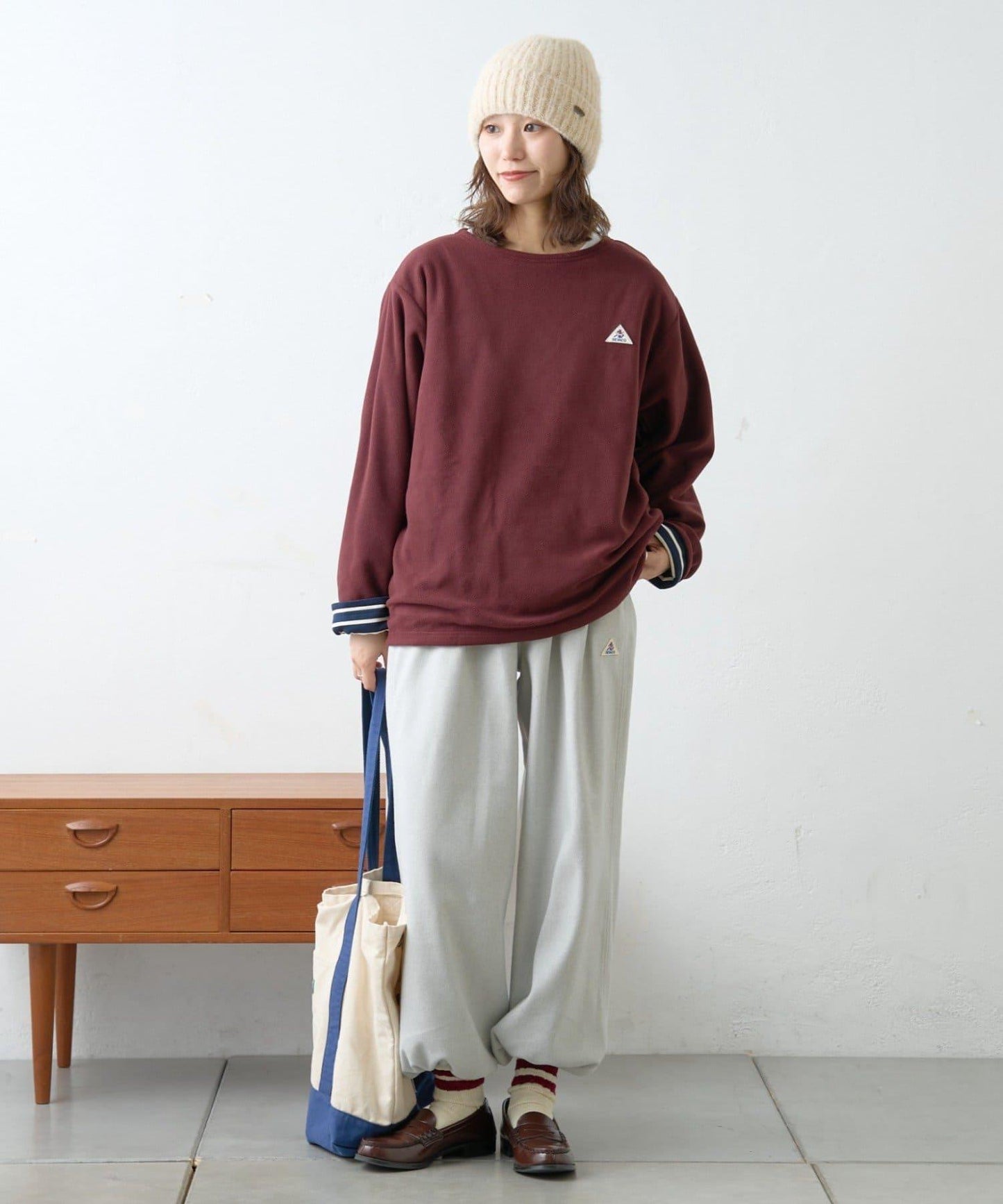 【GEVACO】內裡抓絨船領可雙面穿套頭衫