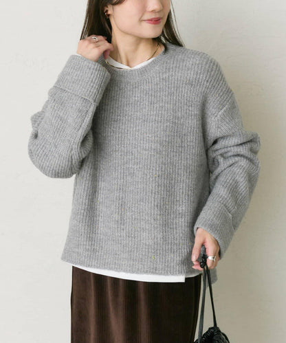 彩點圓領針織套頭衫