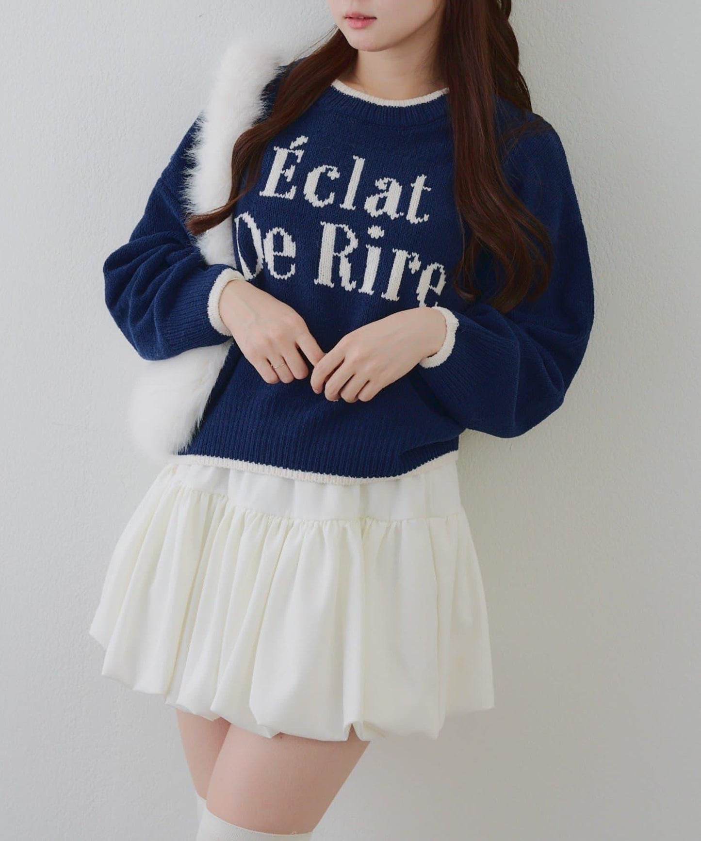 配色標誌裝飾針織衫